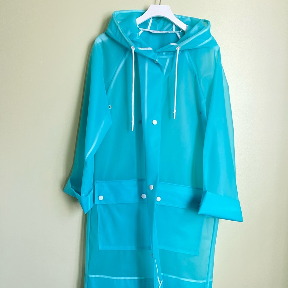Mango Sailor Hooded Rain Coat Sz S NWOT